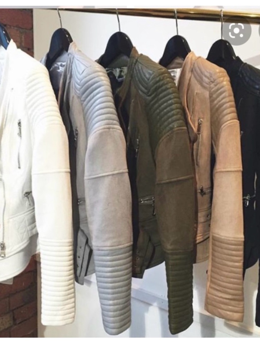 Women’s Quilted Moto Jacket - white